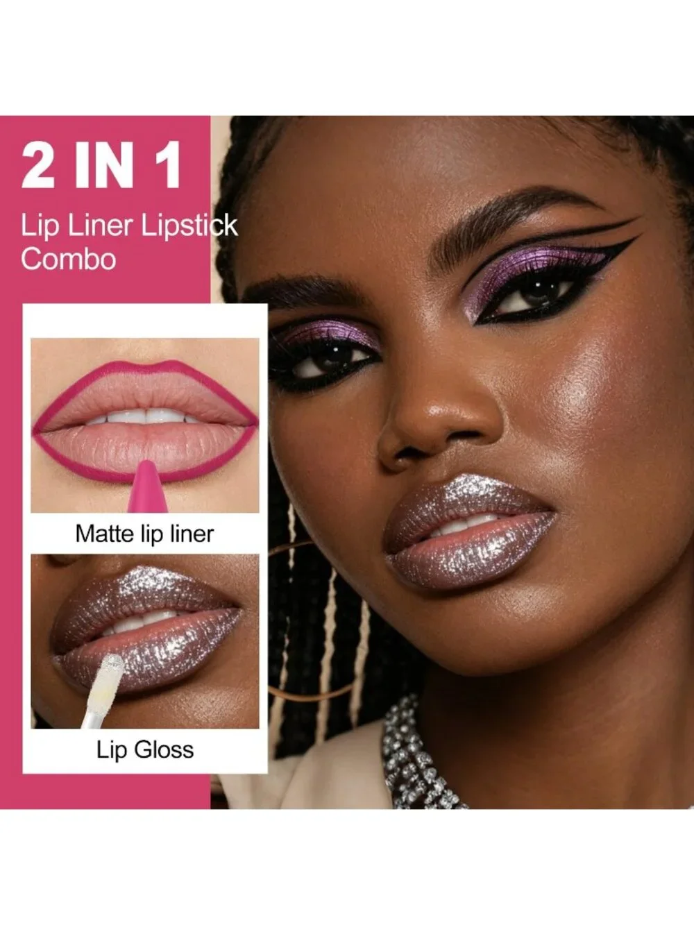 Women's LGA15 2-in-1 Long Lasting Ombre Lips Double-Ended Matte Liquid Lipstick